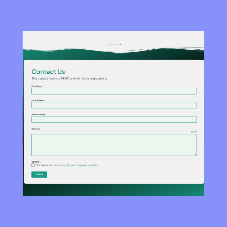 VuGo Plus Product Home Page Contact Example